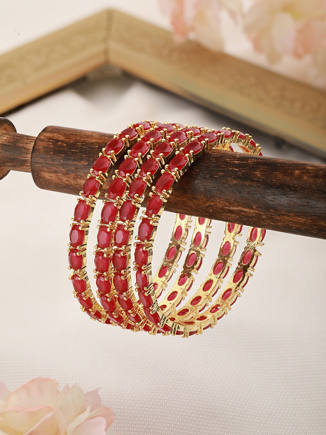 Ruby hot sale stone bangles