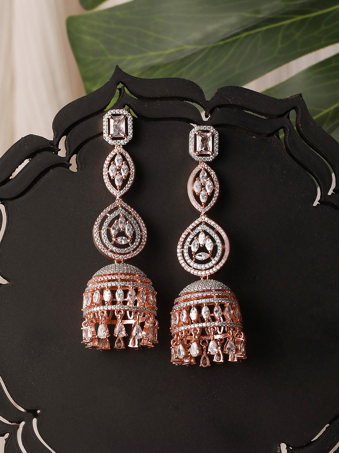 Sliver Party Wear Silver Lookalike Jhumka Earrings with a Monalisa Stone  Shape Bell Shaped