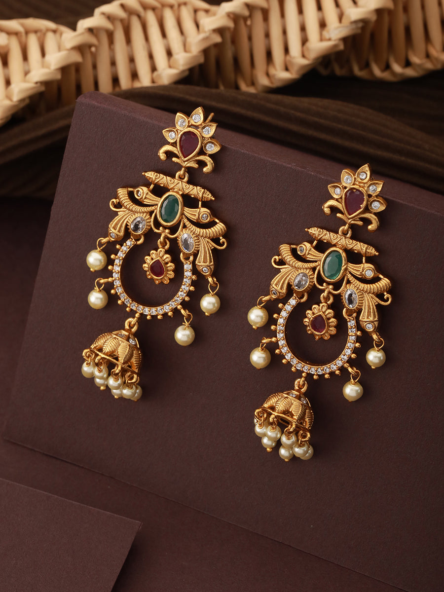 Gold Plated Beaded Black Earring Jewellery Regular Sale Price – Saraf RS Jewellery