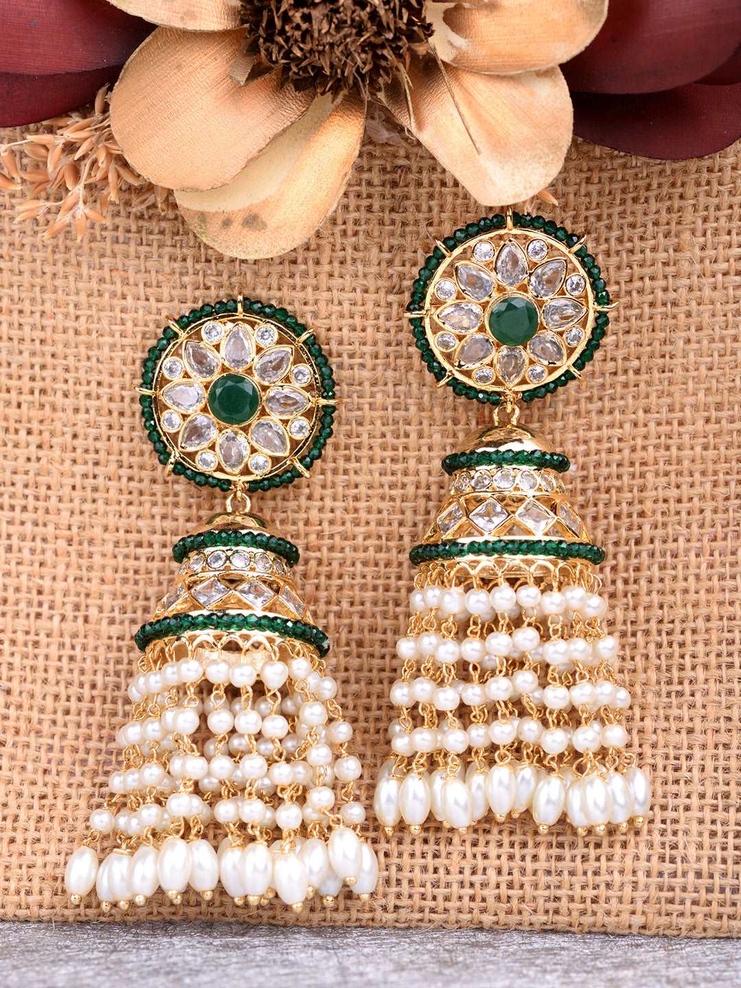 Zaveri Pearls Necklace & Earrings. Antique Style Lakshmi Pendant, Lotus  Elephant | eBay
