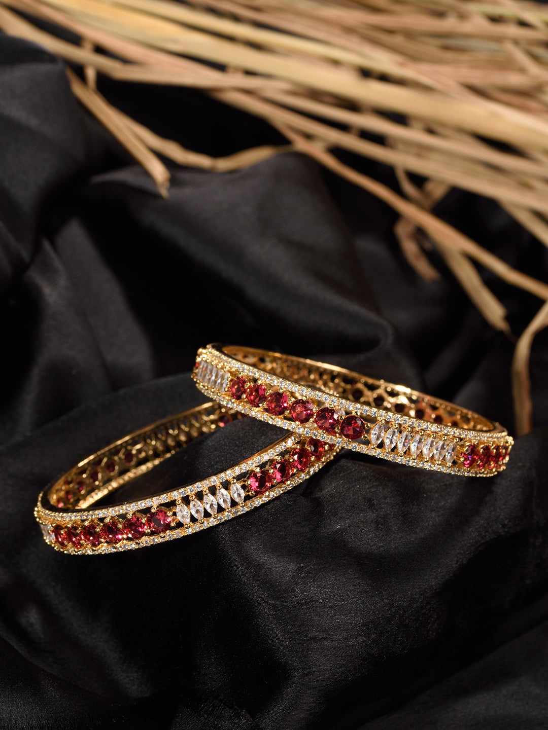 Gold plated red on sale bangles