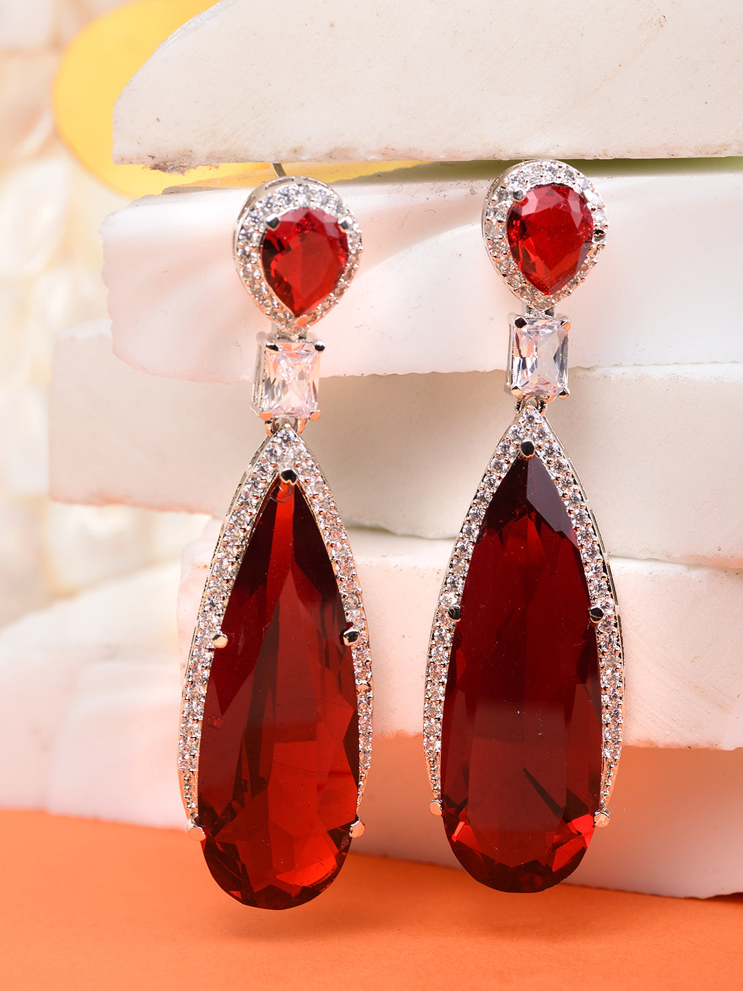 Charming Contemporary Diamond Drop Earrings