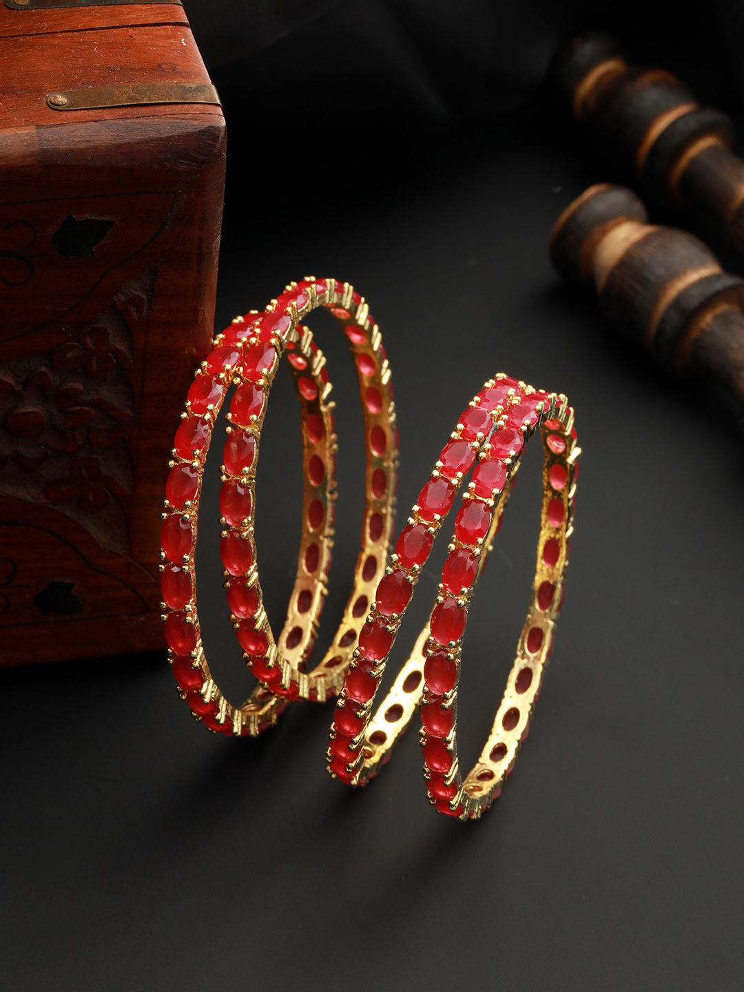 Gold plated 2024 red bangles